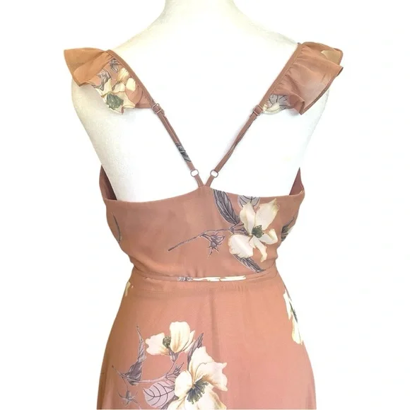 LULUS Rusty Rose High Low Maxi Wrap Dress  Size Adjustable S Boho Wedding Guest - Picture 5 of 11